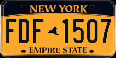 NY license plate FDF1507