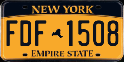 NY license plate FDF1508