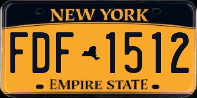 NY license plate FDF1512