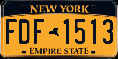 NY license plate FDF1513