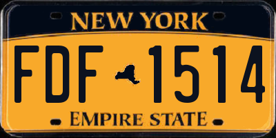NY license plate FDF1514
