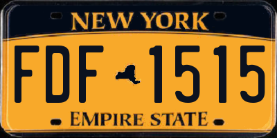 NY license plate FDF1515