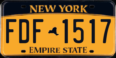 NY license plate FDF1517