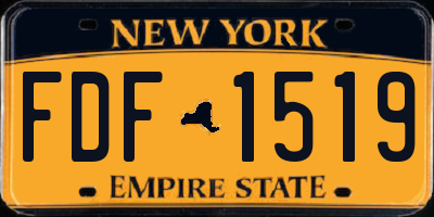 NY license plate FDF1519