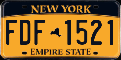 NY license plate FDF1521