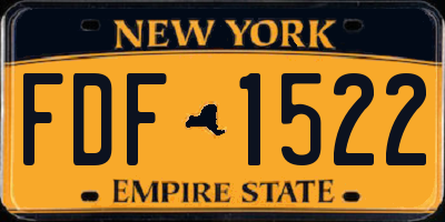 NY license plate FDF1522