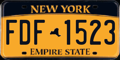 NY license plate FDF1523