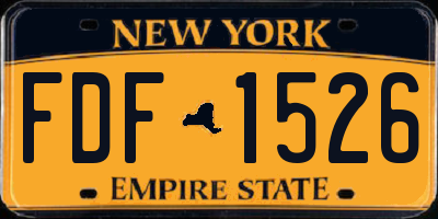 NY license plate FDF1526