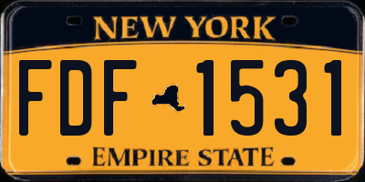 NY license plate FDF1531