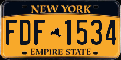 NY license plate FDF1534