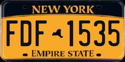 NY license plate FDF1535
