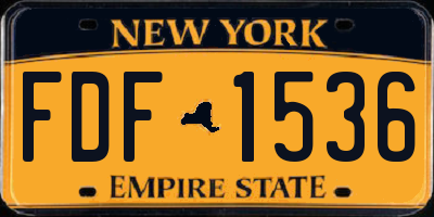 NY license plate FDF1536