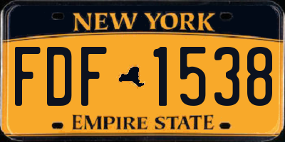 NY license plate FDF1538