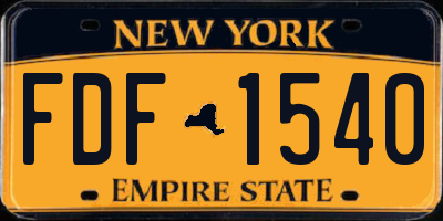 NY license plate FDF1540