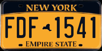 NY license plate FDF1541
