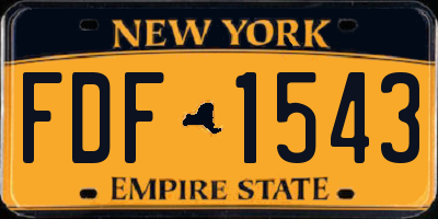 NY license plate FDF1543
