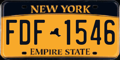 NY license plate FDF1546