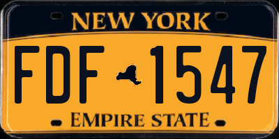 NY license plate FDF1547