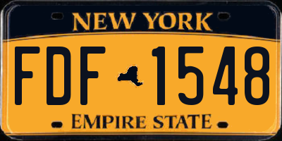 NY license plate FDF1548