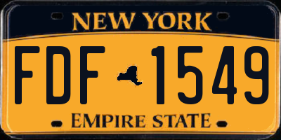 NY license plate FDF1549