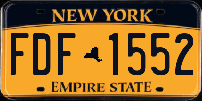 NY license plate FDF1552