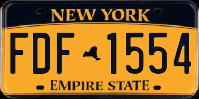 NY license plate FDF1554