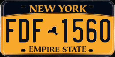 NY license plate FDF1560
