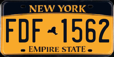 NY license plate FDF1562