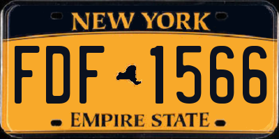 NY license plate FDF1566