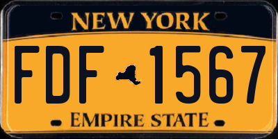 NY license plate FDF1567