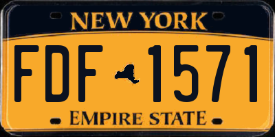 NY license plate FDF1571