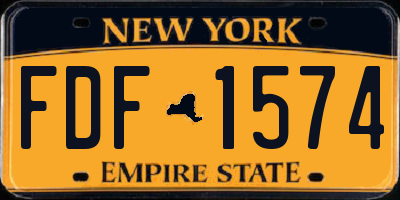 NY license plate FDF1574