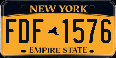 NY license plate FDF1576