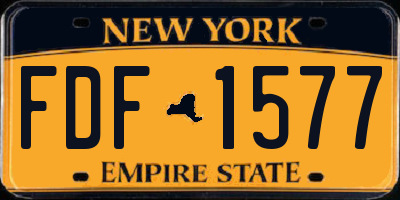 NY license plate FDF1577