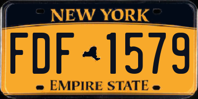 NY license plate FDF1579
