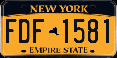 NY license plate FDF1581