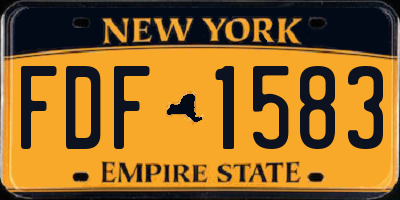 NY license plate FDF1583