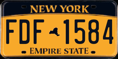 NY license plate FDF1584