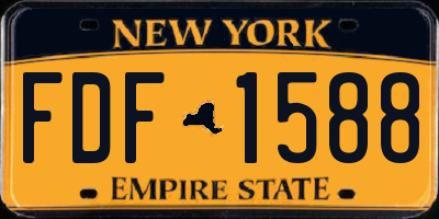 NY license plate FDF1588