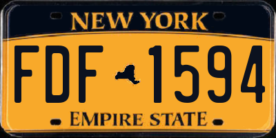 NY license plate FDF1594