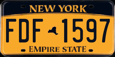 NY license plate FDF1597