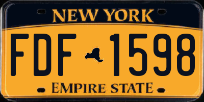 NY license plate FDF1598