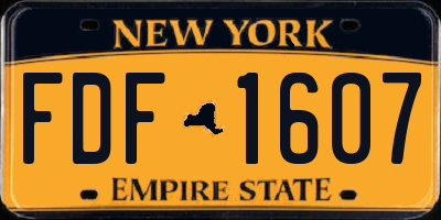 NY license plate FDF1607