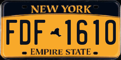 NY license plate FDF1610