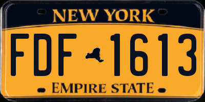 NY license plate FDF1613