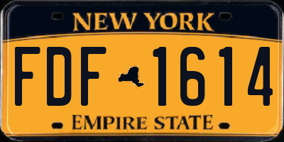 NY license plate FDF1614