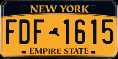 NY license plate FDF1615