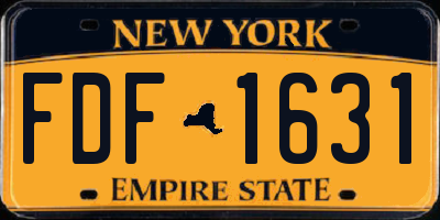 NY license plate FDF1631