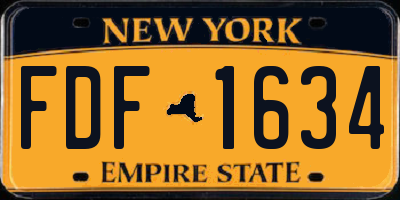 NY license plate FDF1634