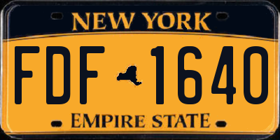 NY license plate FDF1640